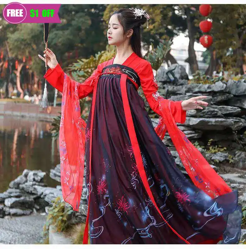

Ropa Tradicional China Long Sleeve Dress Dancer Outfit Traditional Chinese Cosplay Costumes for Women Hanfu Red