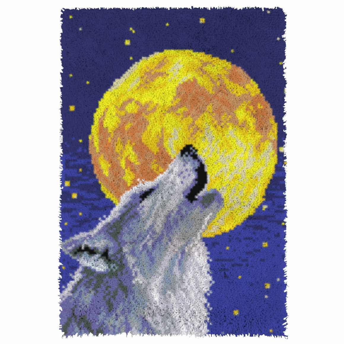 

Wolf carpet embroidery latch hook rug kits carpet embroidery hook needlework button package crafts do it yourself home decor