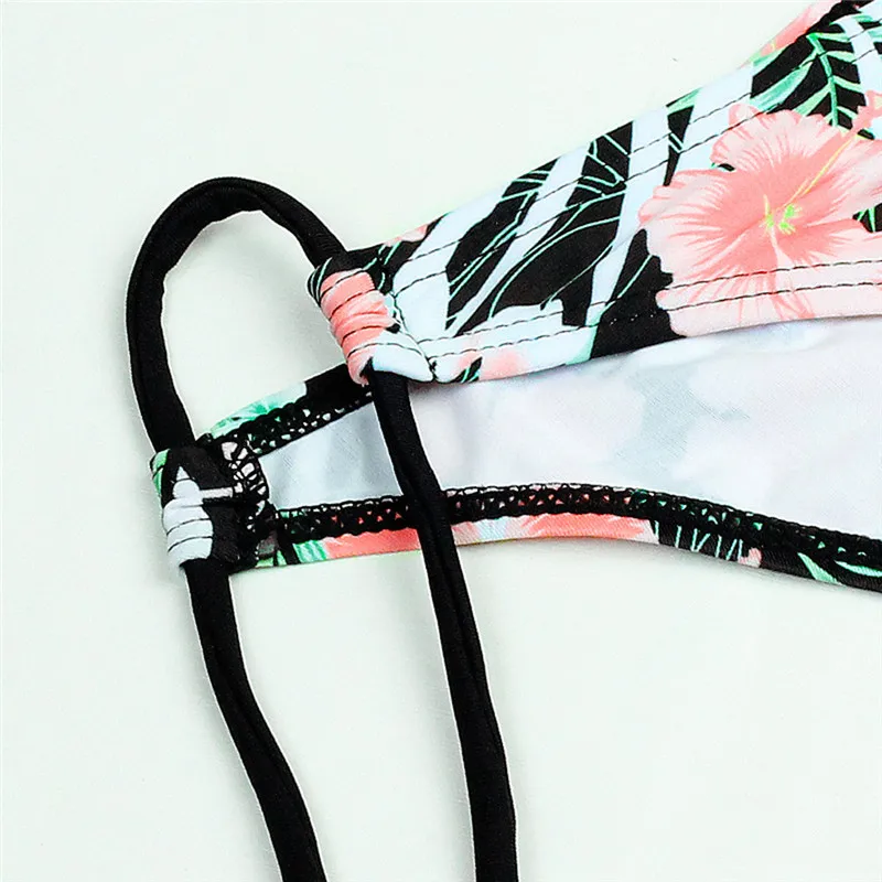 

Sexy Womens bikinis Padded Bra Floral Print beach Bathing Swimwear maillot de bain femme Monokini Summer brazilian bikini set