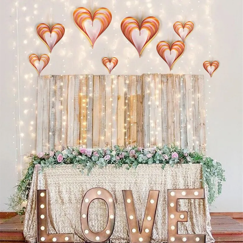 4 шт. украшение для свадьбы любящее сердце потолочная подвесная гирлянда дом