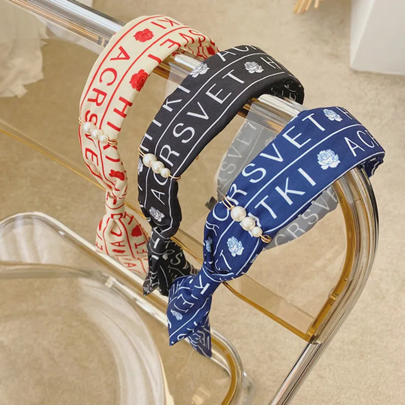Повязка на голову с надписью модные аксессуары для волос Женская повязка бантом