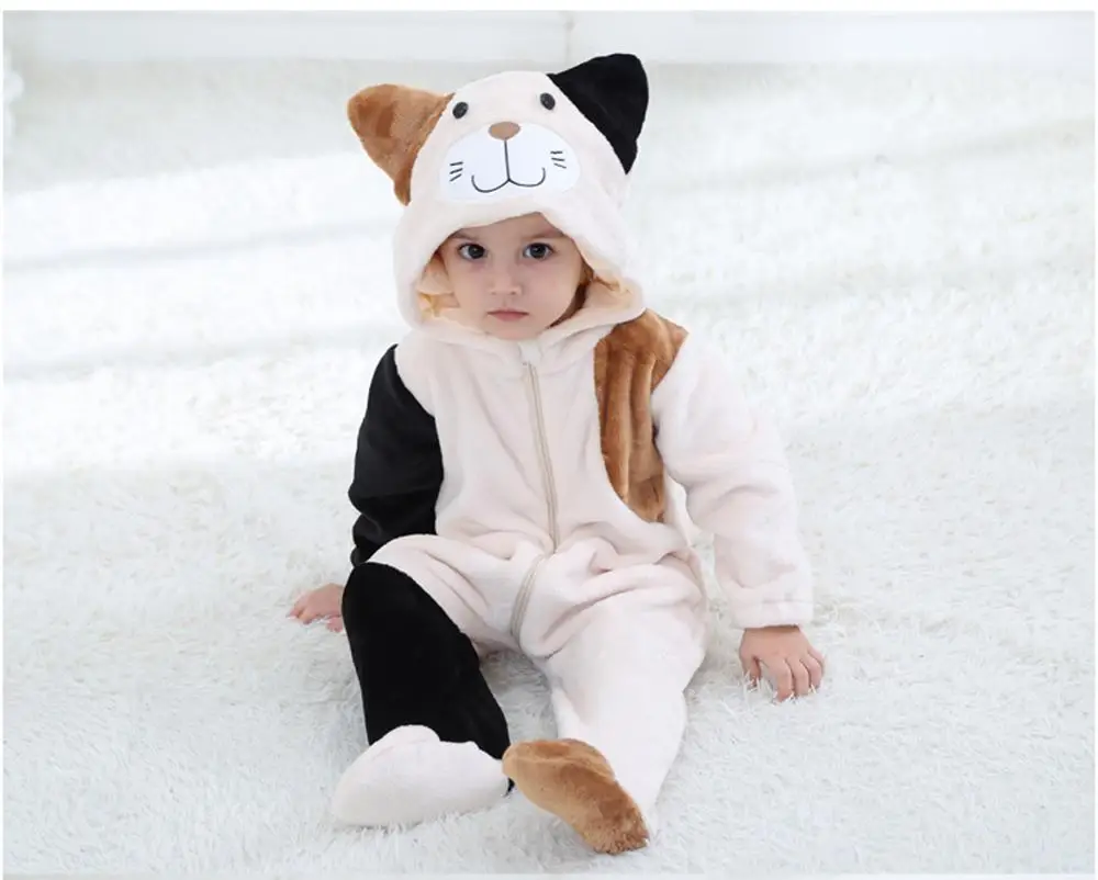 Детские забавные комбинезоны с животными для младенцев комбинезон капюшоном