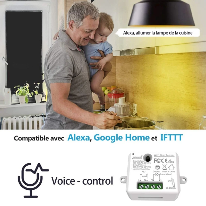 Wifi Switch Mini Relay Module Esp8266 Tuya App Remote Control Your Lights Voice with Google Home Amazon Alexa Echo Ifttt | Электроника
