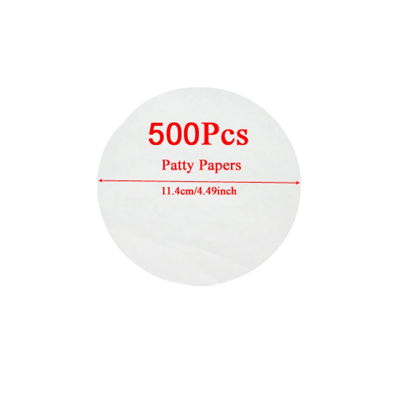 11.4cmPaper 500Pcs Высокое качество круглая форма гамбургер пресс алюминиевый сплав гамбургер мясо говядина гриль бургер ПРЕСС Кухня Еда плесень - Цвет: 11.4cmPaper 500Pcs