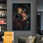 Картина на холсте женщина в африканском стиле на стену, декоративная картина, черные Плакаты для девочек и принты, украшение для гостиной и спальни