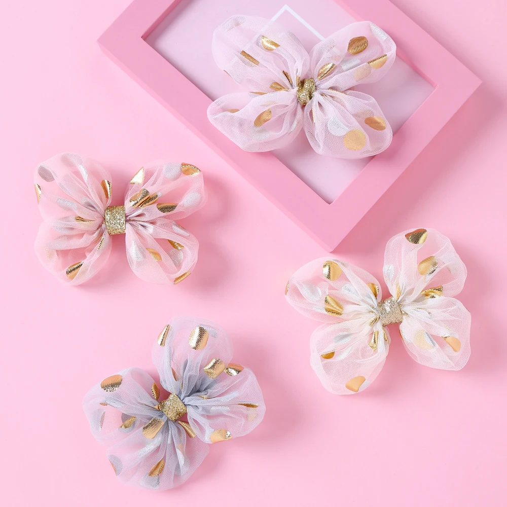 

Butterfly Bows Baby Hair Clips Lovely Dot Tulle Girls Hairpins Sweet Princess Barrettes For Girls Childern Kids Hair Accessories