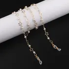 Медная цепочка для солнцезащитных очков, жемчужный шнурок для очков с бусинами, держатель для очков, шнурок для очков, ожерелье для чтения, подвесной ремешок на шею