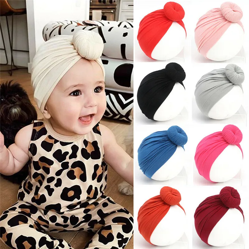 New Baby Girl Headband Turban Knot Hat Toddler Beanie Cap Boy Winter Warm Kids Solid Hair Accessories | Детская одежда и обувь
