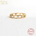 Кольцо BOAKO из стерлингового серебра 925 пробы с кристаллом и цирконием, Золотое кольцо для женщин, элитное ювелирное изделие, полое кольцо, бижутерия, подарки