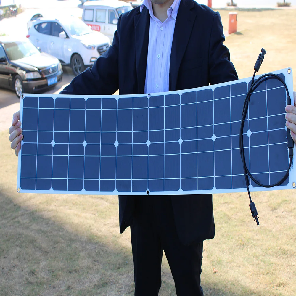 Гибкие солнечные панели 50 Вт 16 В монокристаллический Slendersolar модуль 100 солнечная