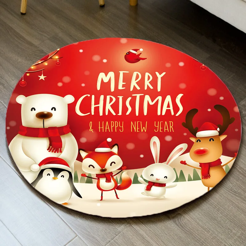 Рождественский ковер детский игровой коврик Круглый фланелевый для помещений с