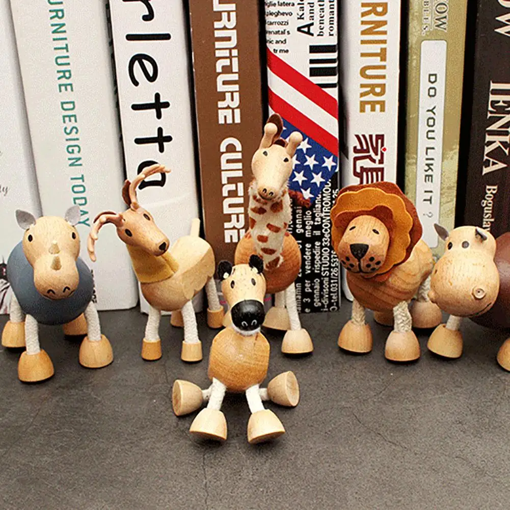 Деревянная миниатюрная настольная игрушка с имитацией тигра в стиле