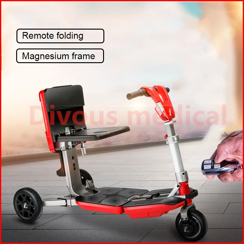 Hot Sale Luggage Mini Portable Folding Three-Wheel Electric Tricycle Power Scooter Wheelchair Could Carry On The Plane | Красота и