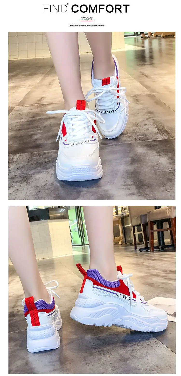 ALL YIXIE Новые искусственные кожаные женские платформенные кроссовки модные Casual белые увеличенные женские кроссовки большого размера 41