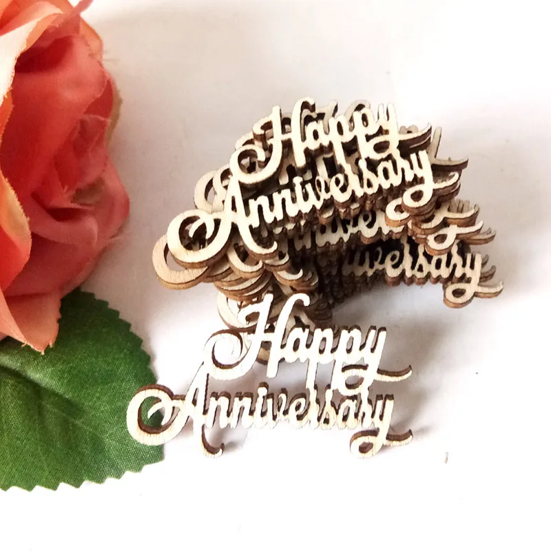 15x с юбилеем деревянные украшения Винтажный стиль Свадебный Декор 5*3 см| |