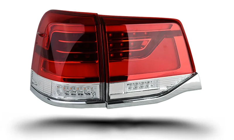 Для Toyota Land Cruiser LC200 GRJ200 2008 2009 2010 2011 2013 светодиодный задние фонари фонарь в сборе - Цвет: Red