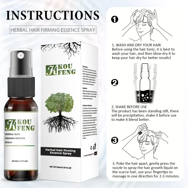 

New Hair Spray Hair Growth Spray Repir Regrowth Ginger Spray Hair Care Styling Hair Loss Product Herbal Hair Firming Essence