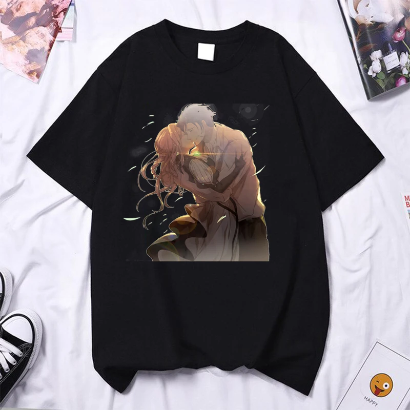 

Harajuku T-shirt Anime Violet Evergarden Japanese Manga Gilbert Bougainvillea Streetwear T Shirt Graphic Tops Women Men Tees
