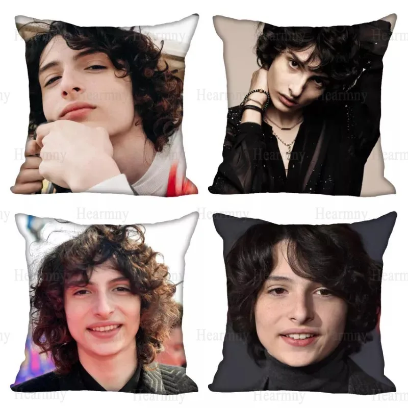 

New Finn Wolfhard Pillow Cover Bedroom Home Office Decorative Pillowcase Square Zipper Pillow Cases 45X45CM Satin Soft No Fade
