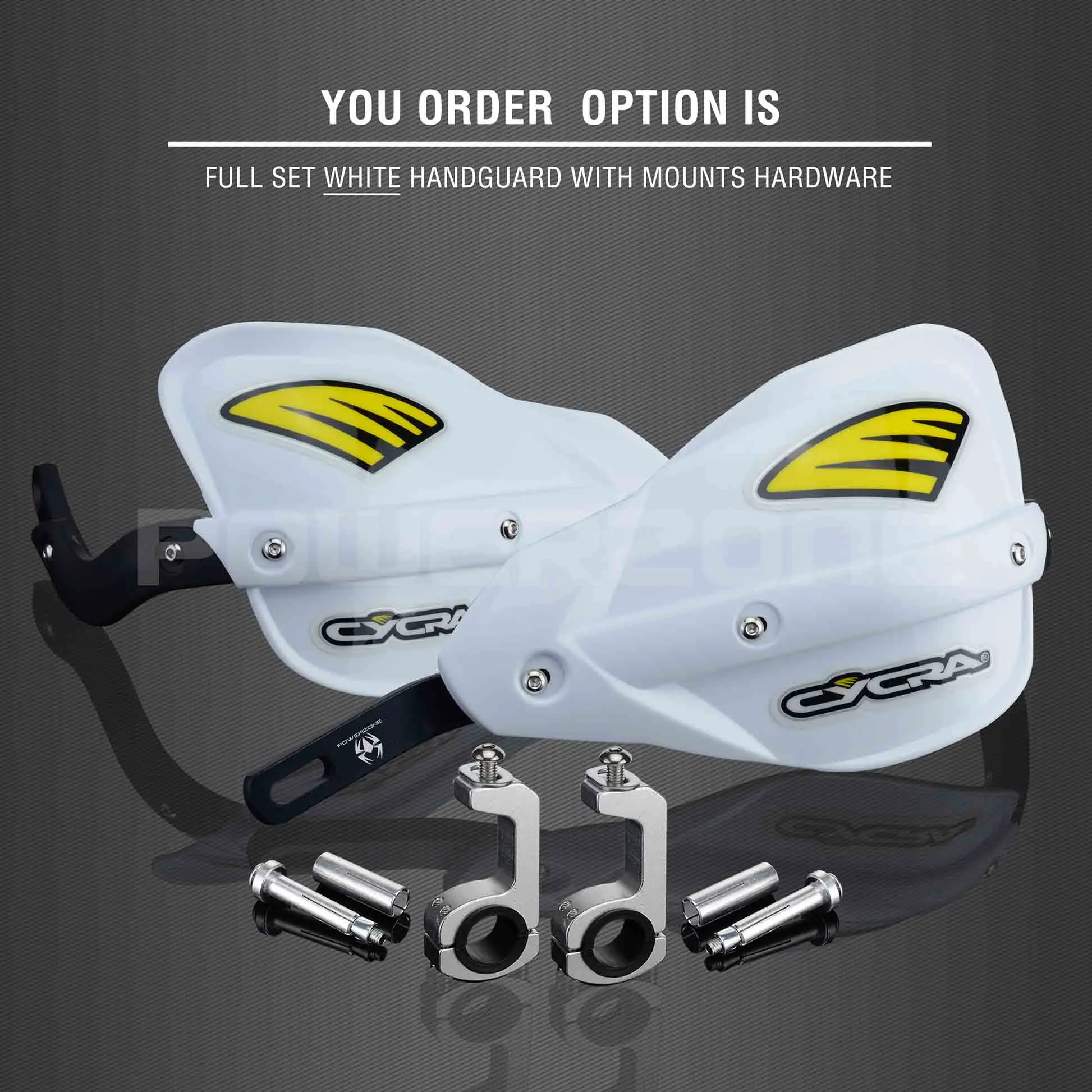 Full set White Powerzone Probend рукавицы для Honda KTM ADV EXC EnduroHusqvarna TE CRF WRF DRZ KLX Мотоцикл Байк ATV руль - Цвет: Full set White