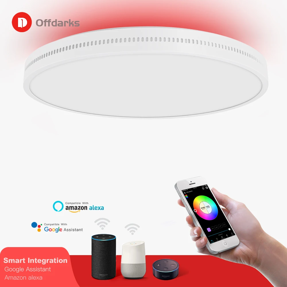 $62.87 Modern LED ceiling light RGB dimming 60W/72W APP wifi voice intelligent control living room bedroom kitchen ceiling lamp