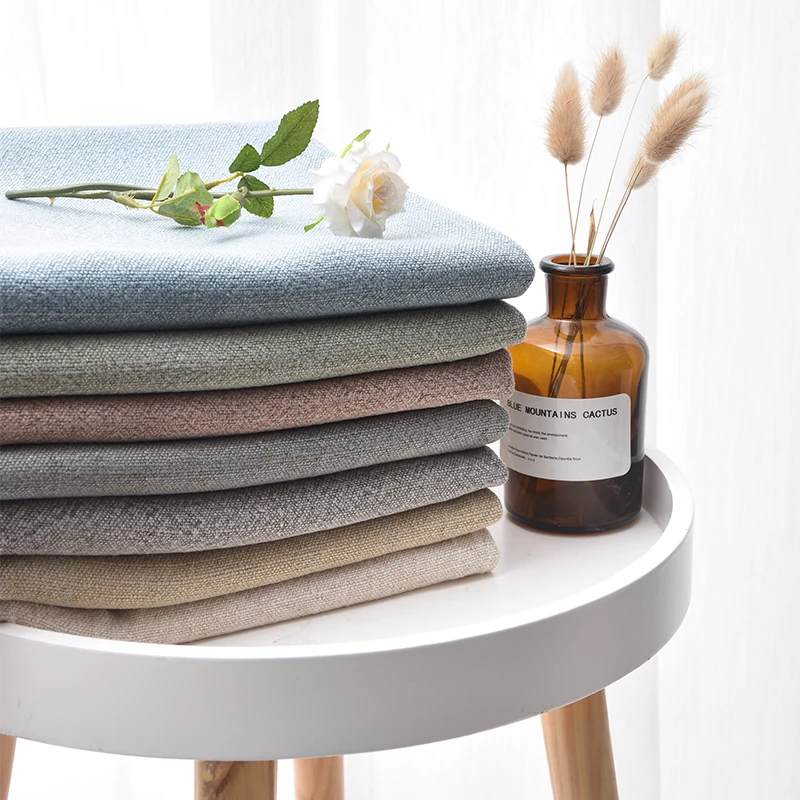 

Width 55'' Thickened Solid Color Coarse Cotton Linen Fabric By The Yard For Sofa Tablecloth Pillow Material