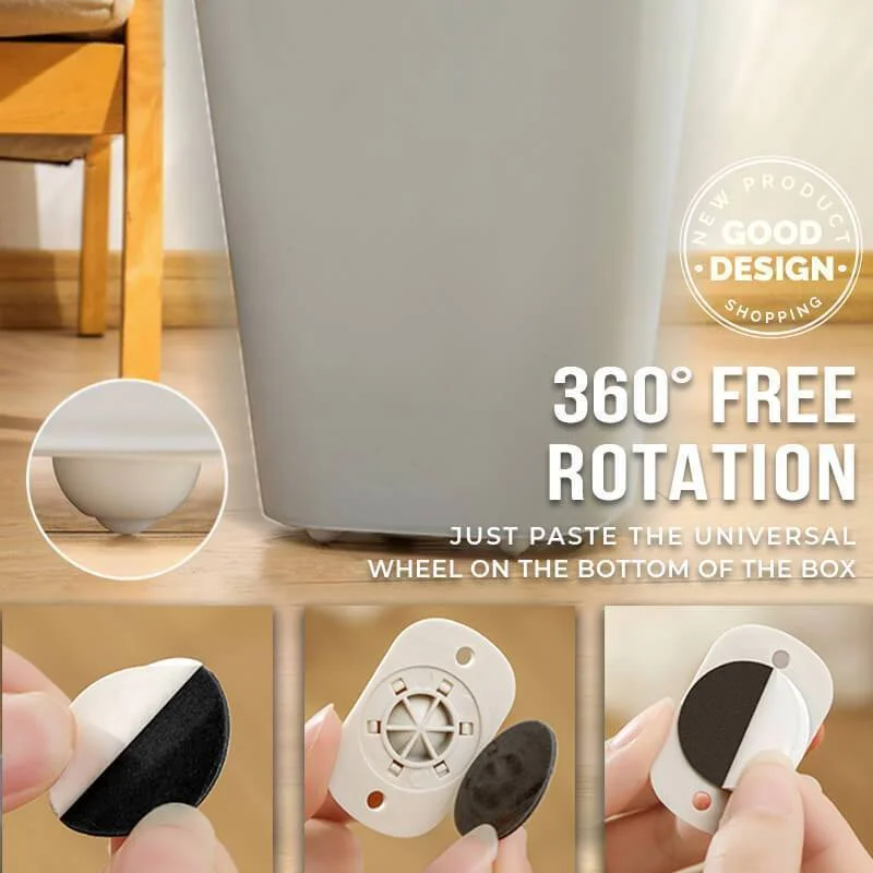 

4Pcs Paste Type Universal Pulley Adhesive Pulley Storage Box Pulley Can Self-adhesive Pulley Home No Noise No Scratches Boxs