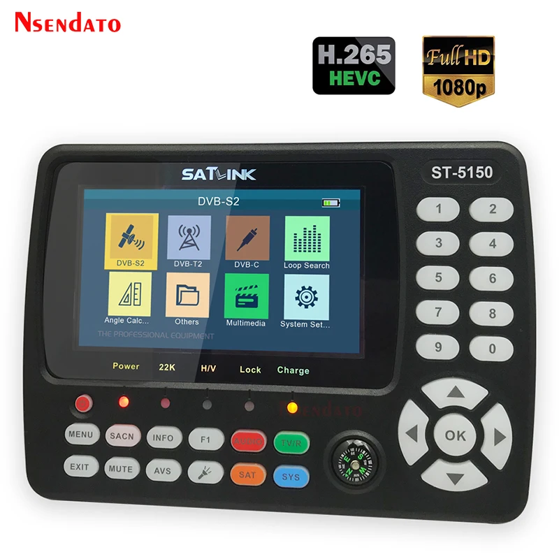 Satlink ST-5150 DVB-S2/T2/C COMBO satfinder Satellite signal Finder Meter H.265 HEVC MPEG-4 QPSK 8PSK 16APSK sat finder Receiver