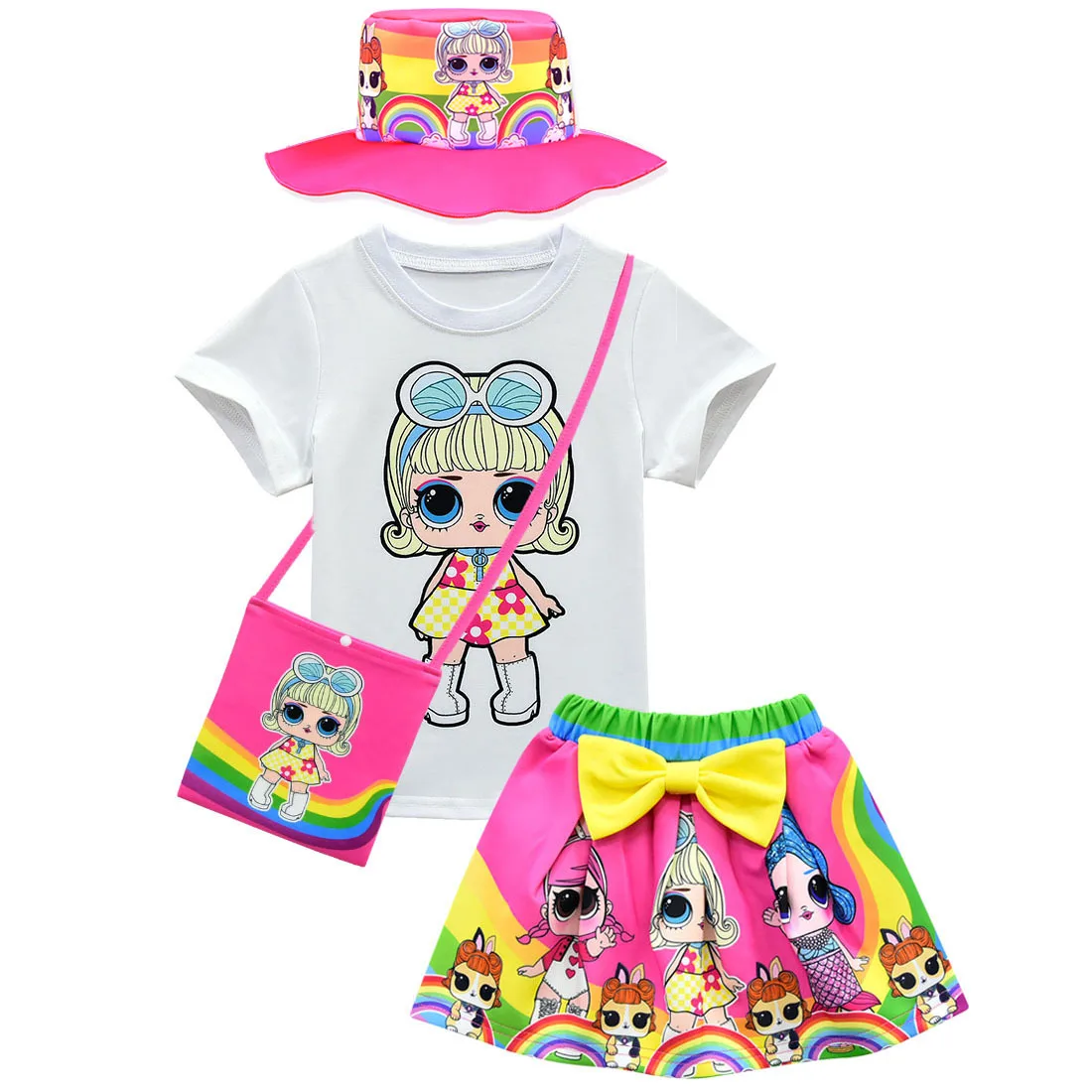 Lol/комплект одежды для маленьких девочек рубашки с короткими рукавами и