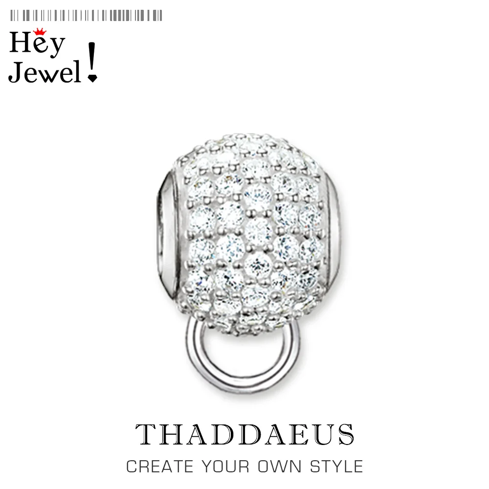 Бусины держатели с белым кубическим цирконием новинка 2020 серебро 925 пробы