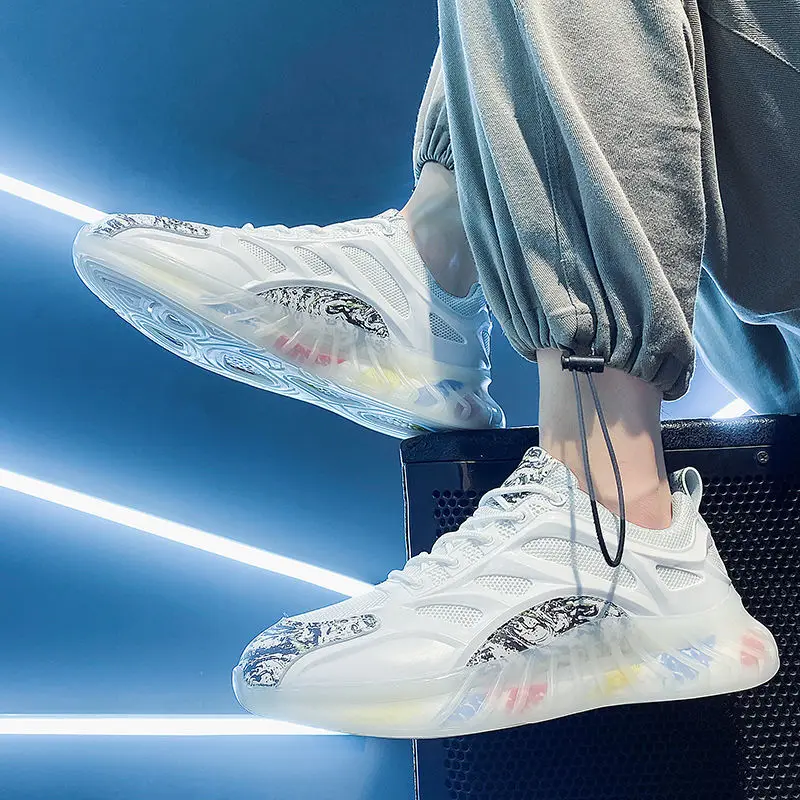 

Shoes men's 2021 new summer breathable casual running sneakers trend popcorn student net red daddy shoes