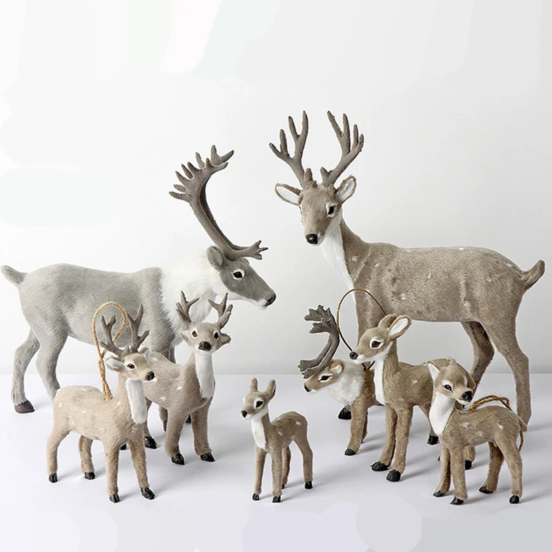 

Christmas Elk Plush Reindeer Christmas Decoration Christmas Deer Fairy Garden Miniatures Props Simulation Children's Gift xx119