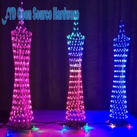 colorful led tower display lamp infrared remote control electronic diy kits music spectrum soldering kits diy brain training toy