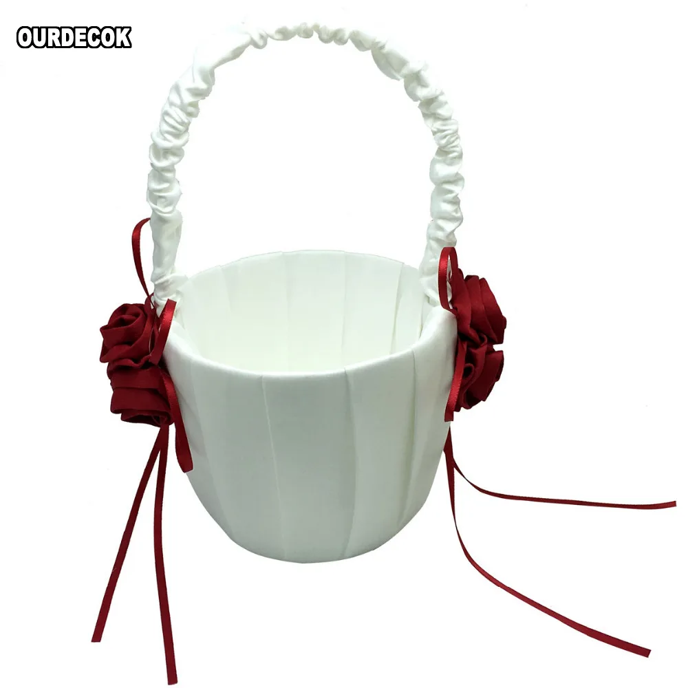 Цветочные корзины для девочек свадебных церемоний корзина подружки невесты