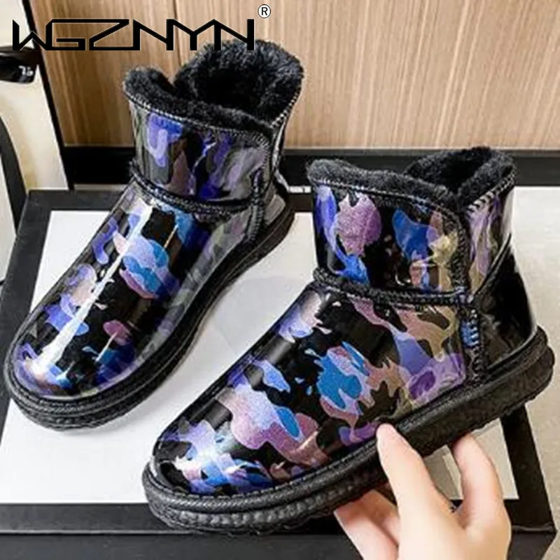 

Design Women Boots Warm Snow Boots Genuine PU Leather Natural Fur Winter Boots Fashion Ankle Boots Woman Shoes High Heels Sexy