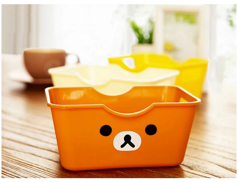 Мини милый мультяшный Канцелярский держатель прямоугольный Настольный ящик для