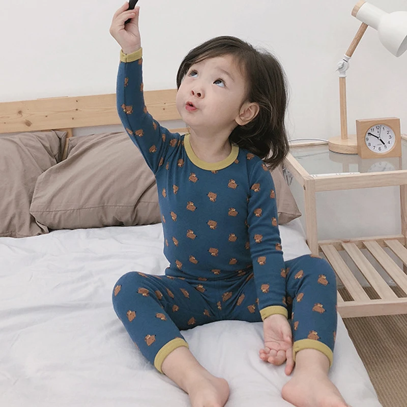 Новый комплект одежды для маленьких мальчиков и девочек хлопковая мультяшная