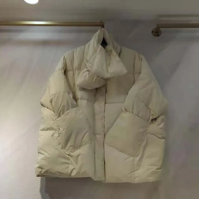beige 90% белый пуховик на утином пуху, зимнее пальто на утином пуху, утепленное теплое пальто с рукавами «летучая мышь» большого размера, теплое пальто F214 - Цвет: beige