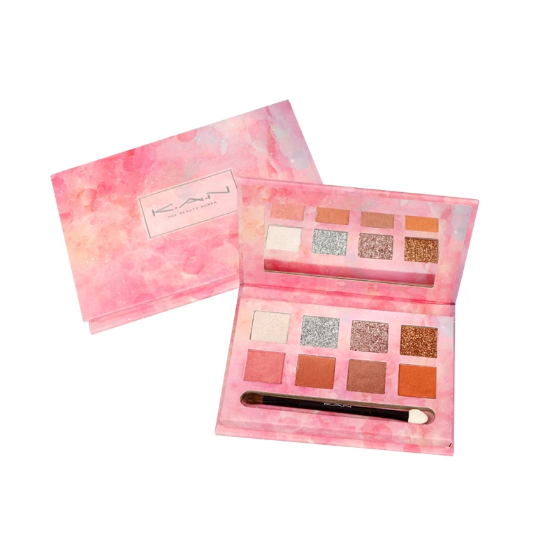 KAN 8 Colors Glitter Matte Eye Shadow Palette High Pigment Animal Pattern Hand-Made Material Cosmetics |