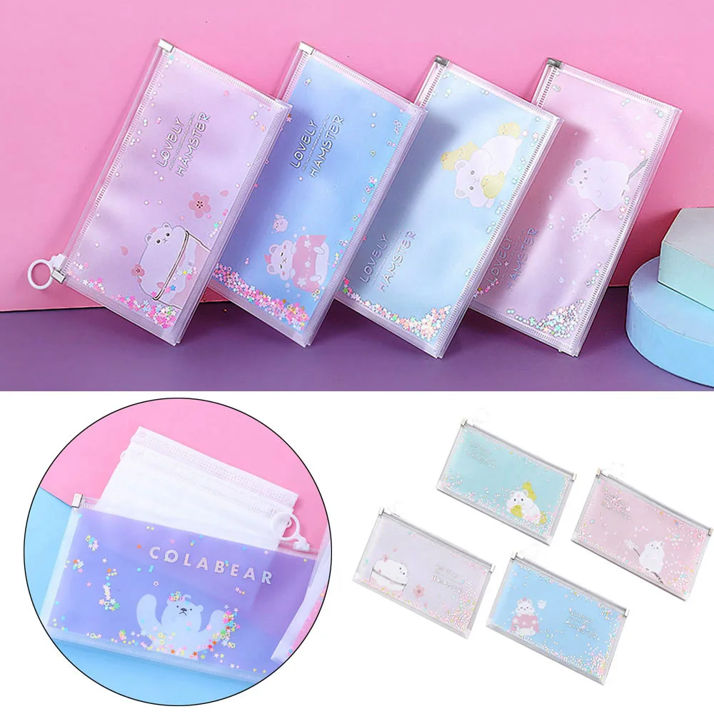 

1Pcs Fashion Mask Storage Bag Portable PP Face Mask Holder Dustproof Zip Pouch Mask Pollution-Free Save Bags