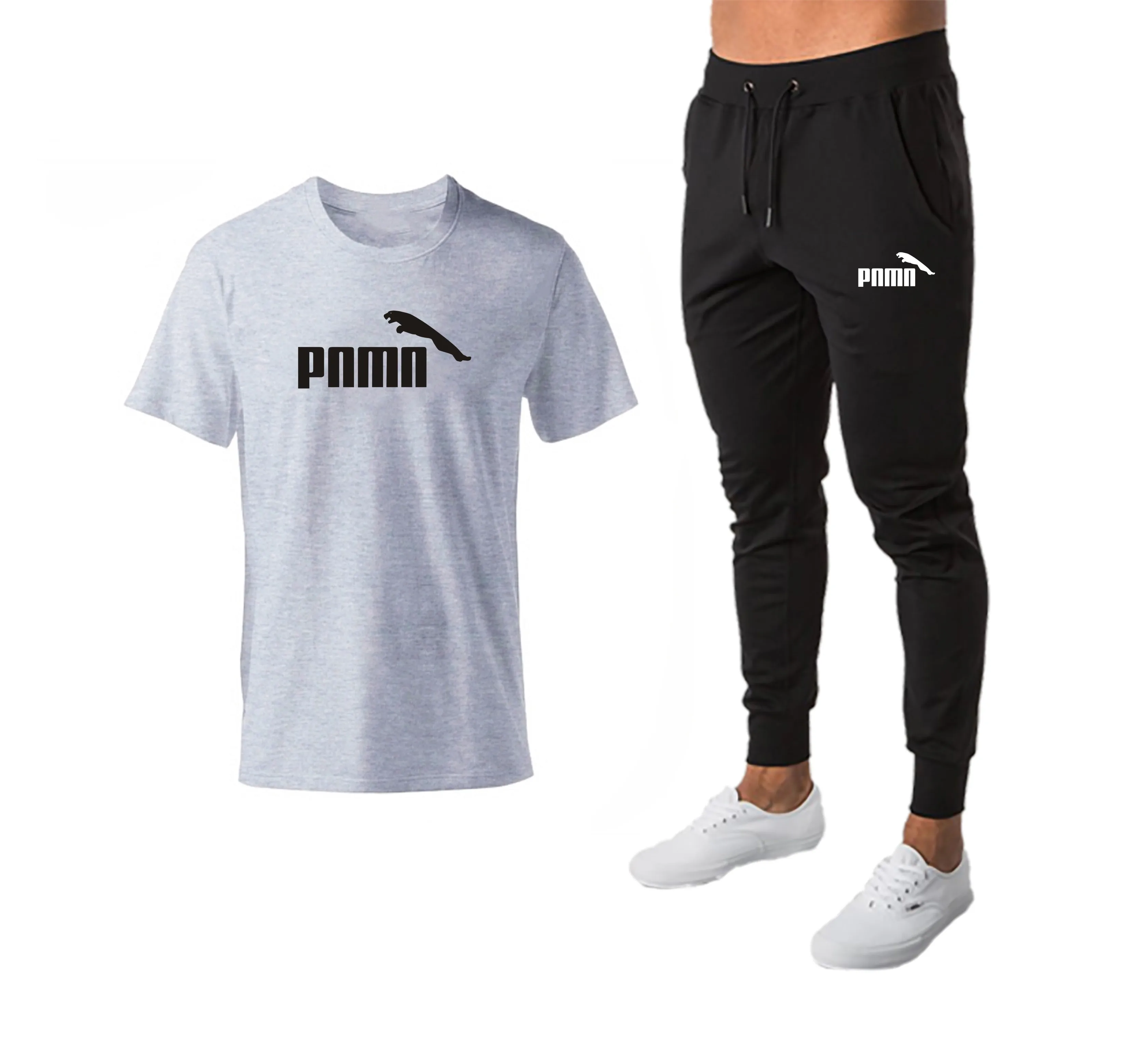 Мужские спортивные костюмы брюки + мужские футболки и штаны для бега фитнеса |