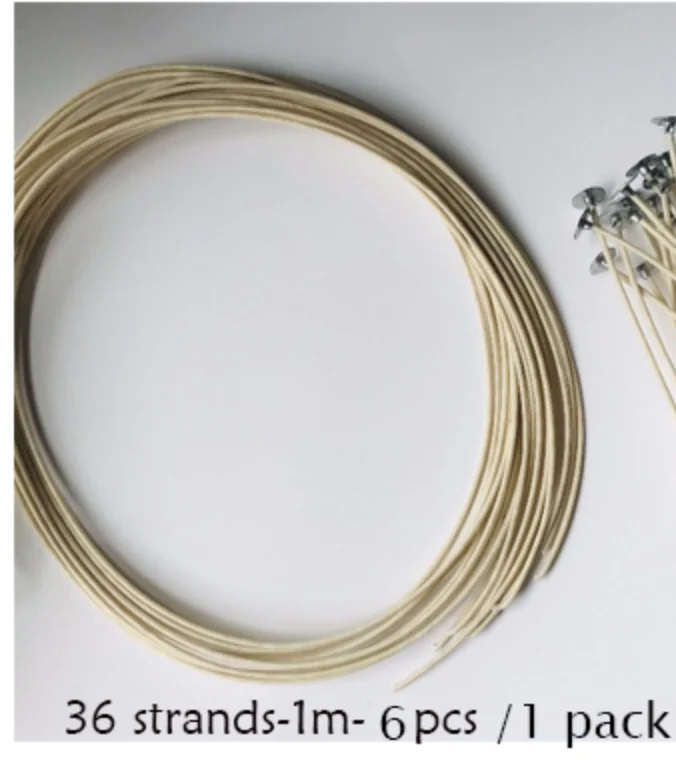 36 strands-1m-6pcs Дизайн свечи фитили толстые DIY ручной работы для изготовления свечей материал бездымного сердечника лампы толстые Вощеные фитили - Цвет: 36 strands-1m-6pcs