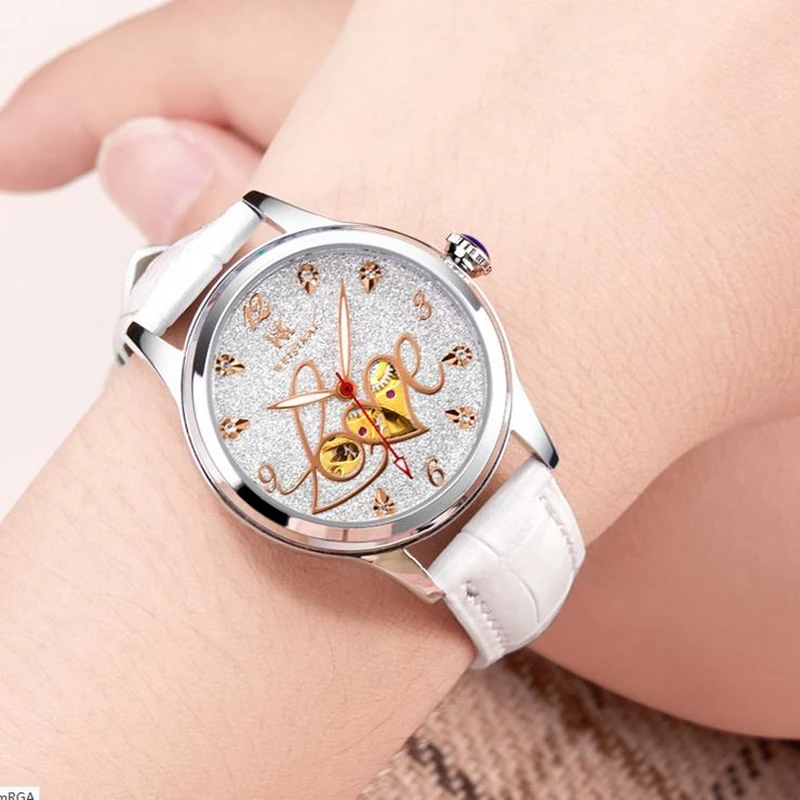 Женские Автоматические часы с турбийоном от бренда WEISIKAI светящиеся Звездные