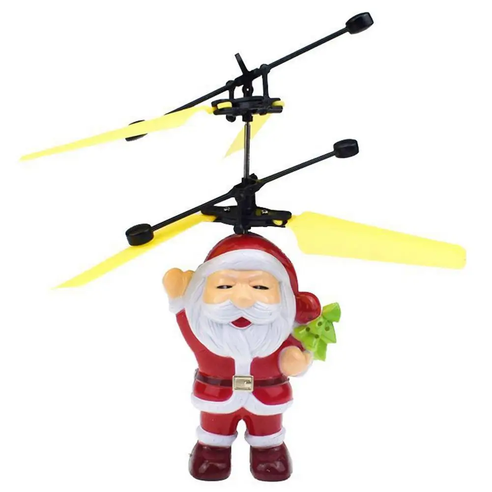 

New Santa Claus Gesture Induction Ball Suspension Toy Rechargeable Flying Drone Santa Claus Helicopter Toys For Kids