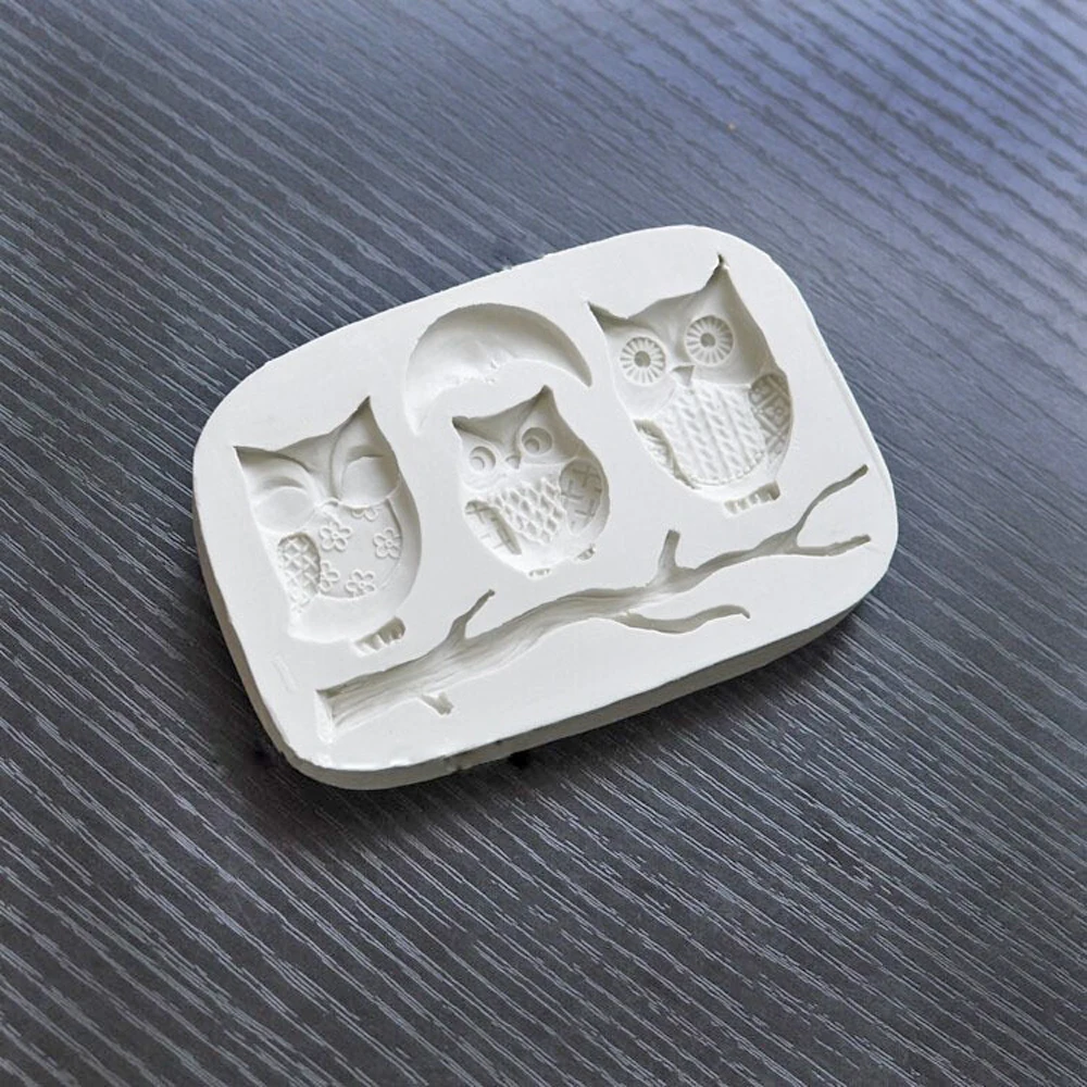 

Owl & The tree Branch Sugar Paste Mould For Cake Decorating Silicone Baking Molds