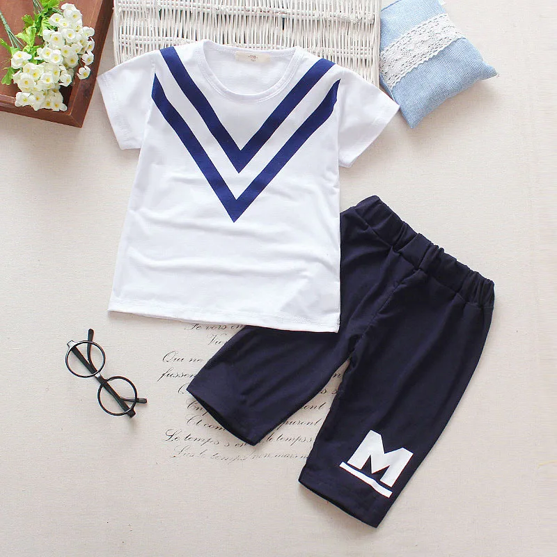 

Keelorn Boys Summer Clothing Sets 2021 Fashion Kids Boy Geometric Pattern Top And Shorts Outfits Children Baby Cool Clothes