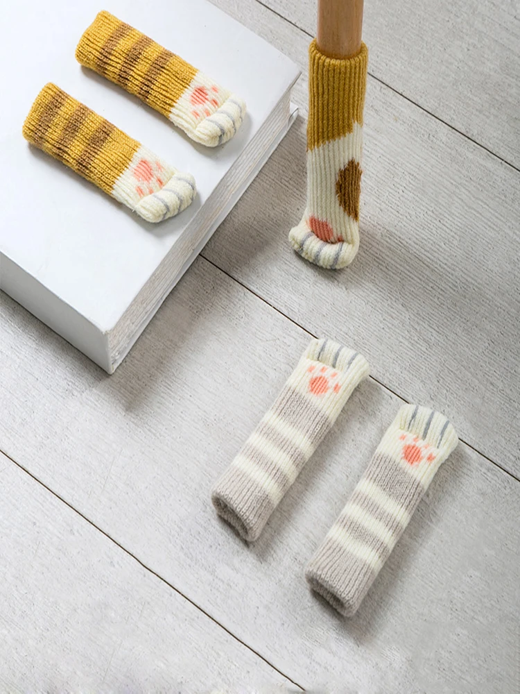 

4 Pcs Cute Cat Claw Cloth Door Knob Protective Cover Domestic Anti-Static Anti-Slip Mat Anti-Collision Protection Of Children