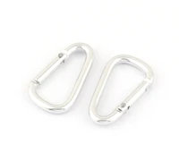 32mm silver carabiner clasp snap hook clip keychain hook clasp spring ring push gate clip for backpack clip lanyard 4pcs