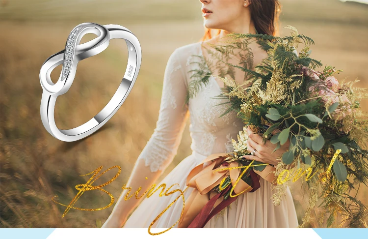 JewelryPalace Бесконечность любовь навсегда Юбилей Цирконий палец кольцо для Для женщин из натуральной 925 серебро Модные украшения