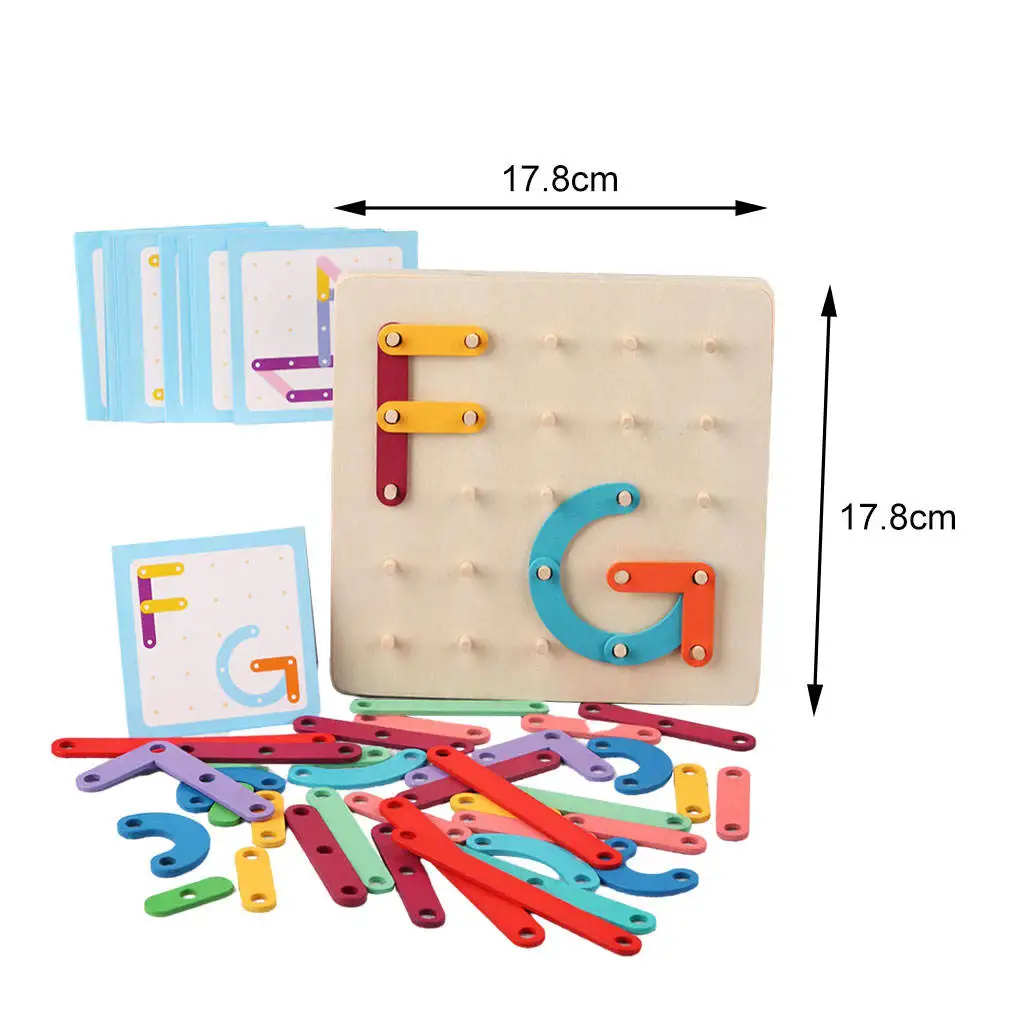 

Wooden Letter and Number Mathematics Nailboard Manipulative Column Set Kids Boys Girls